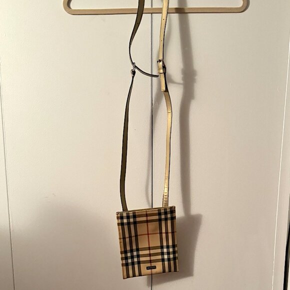 Burberry Nova Check Coated Canvas Crossbody Bag with metallic strap - Picture 5 of 7